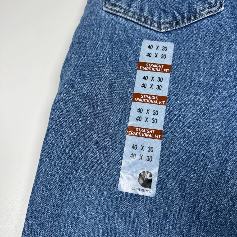 Carhartt B18 STW Traditional Fit Tapered Leg Jeans Men's 40x30 New With Tags